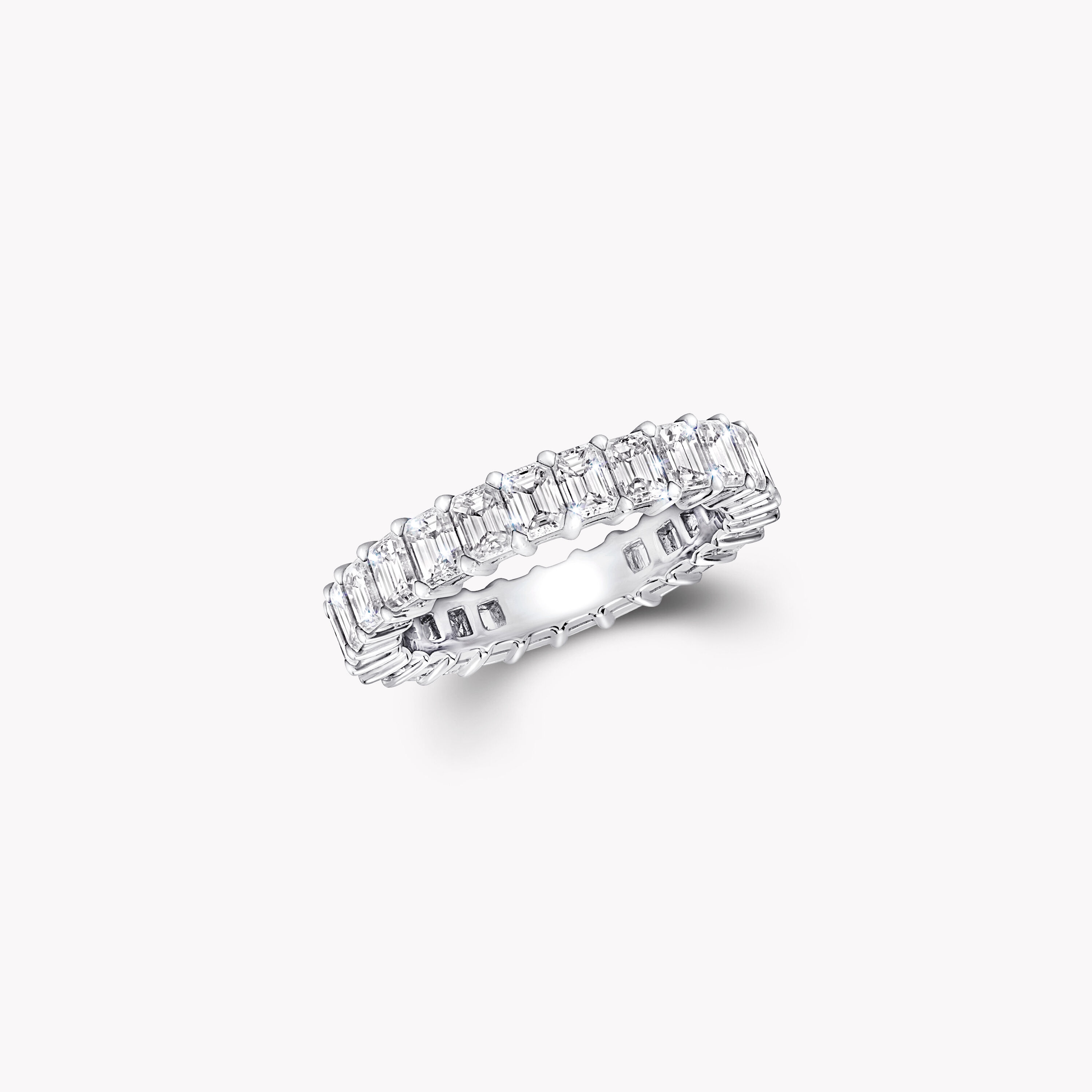 Floating Baguette Diamond Eternity Ring In Platinum
